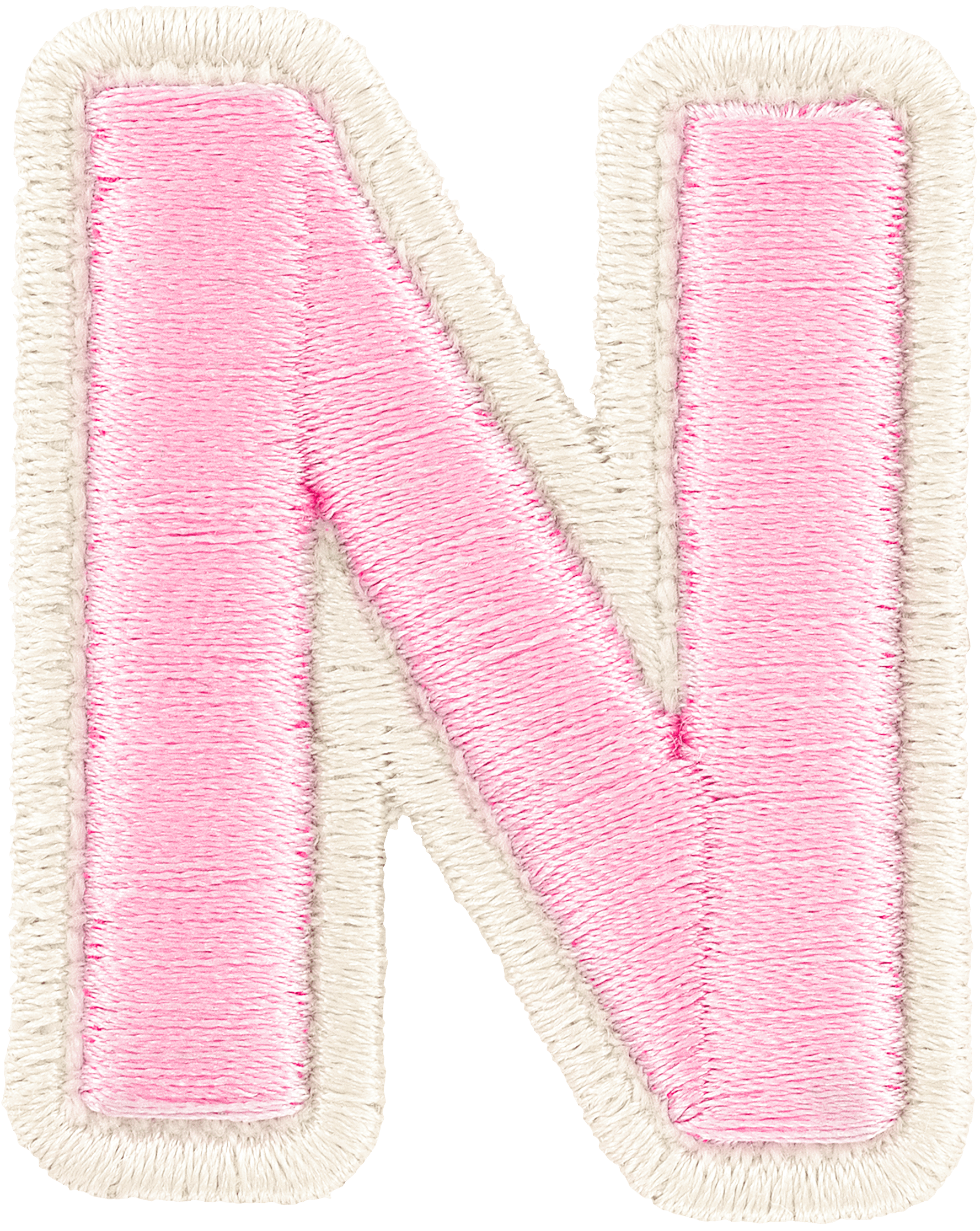 Flamingo Rolled Embroidery Letter Patch