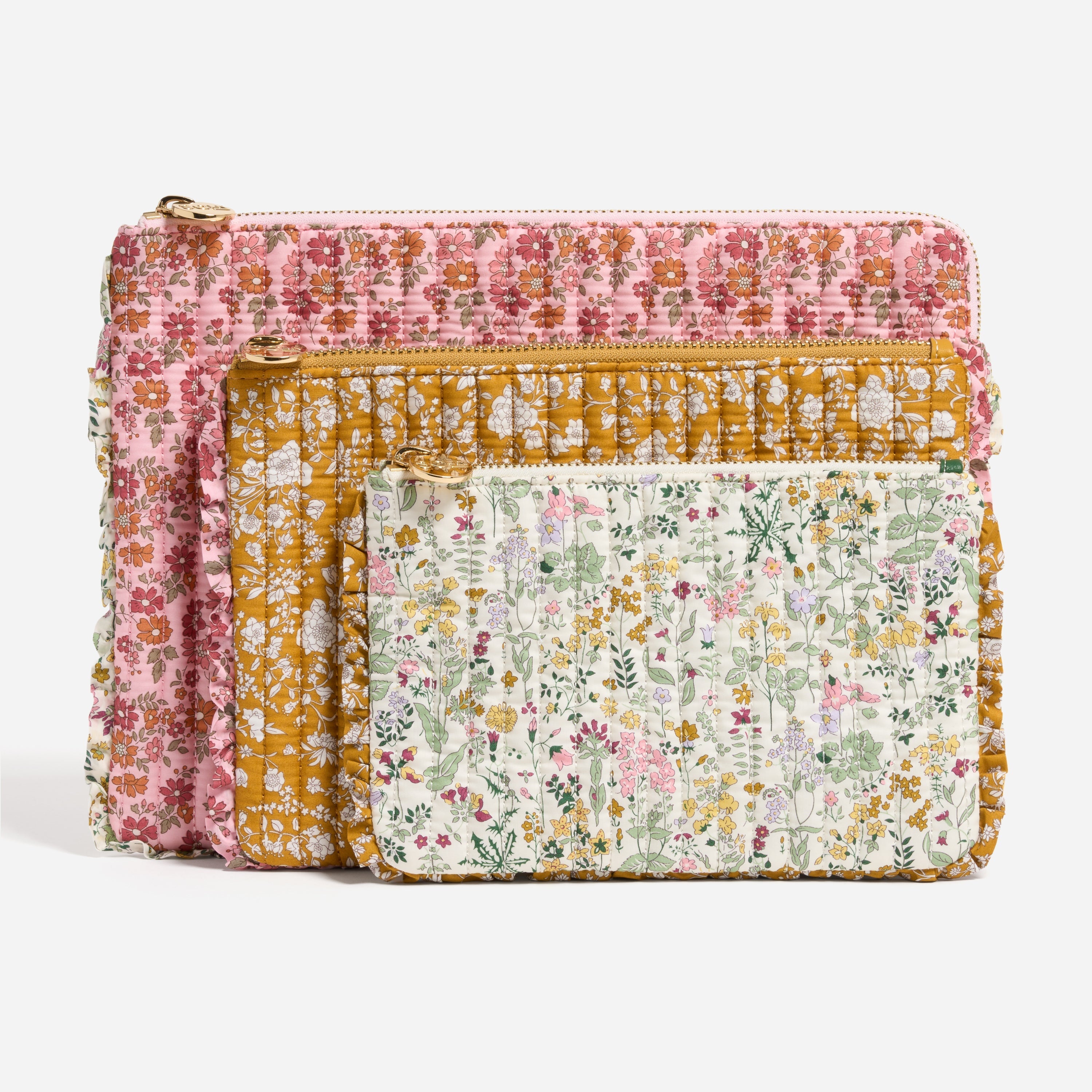 Flat Pouch Set Made with Liberty Fabric