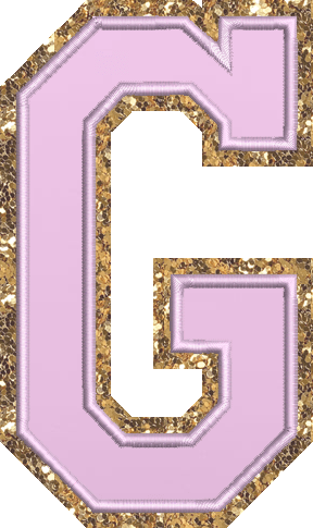 Jumbo Grape Glitter Varsity Letter Patch