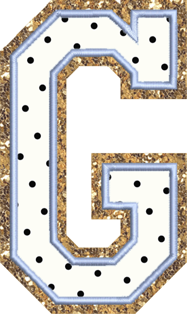 Jumbo Blanc Dot Varsity Letter Patch - Stoney Clover Lane