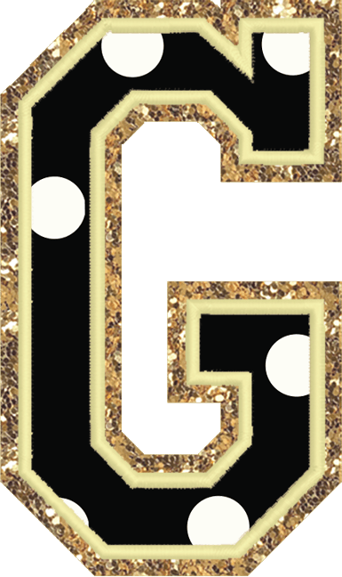 Jumbo Noir Dot Varsity Letter Patch - Stoney Clover Lane