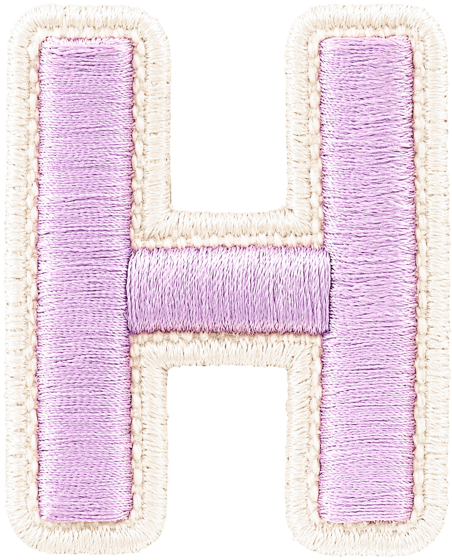 Grape Rolled Embroidery Letter Patch