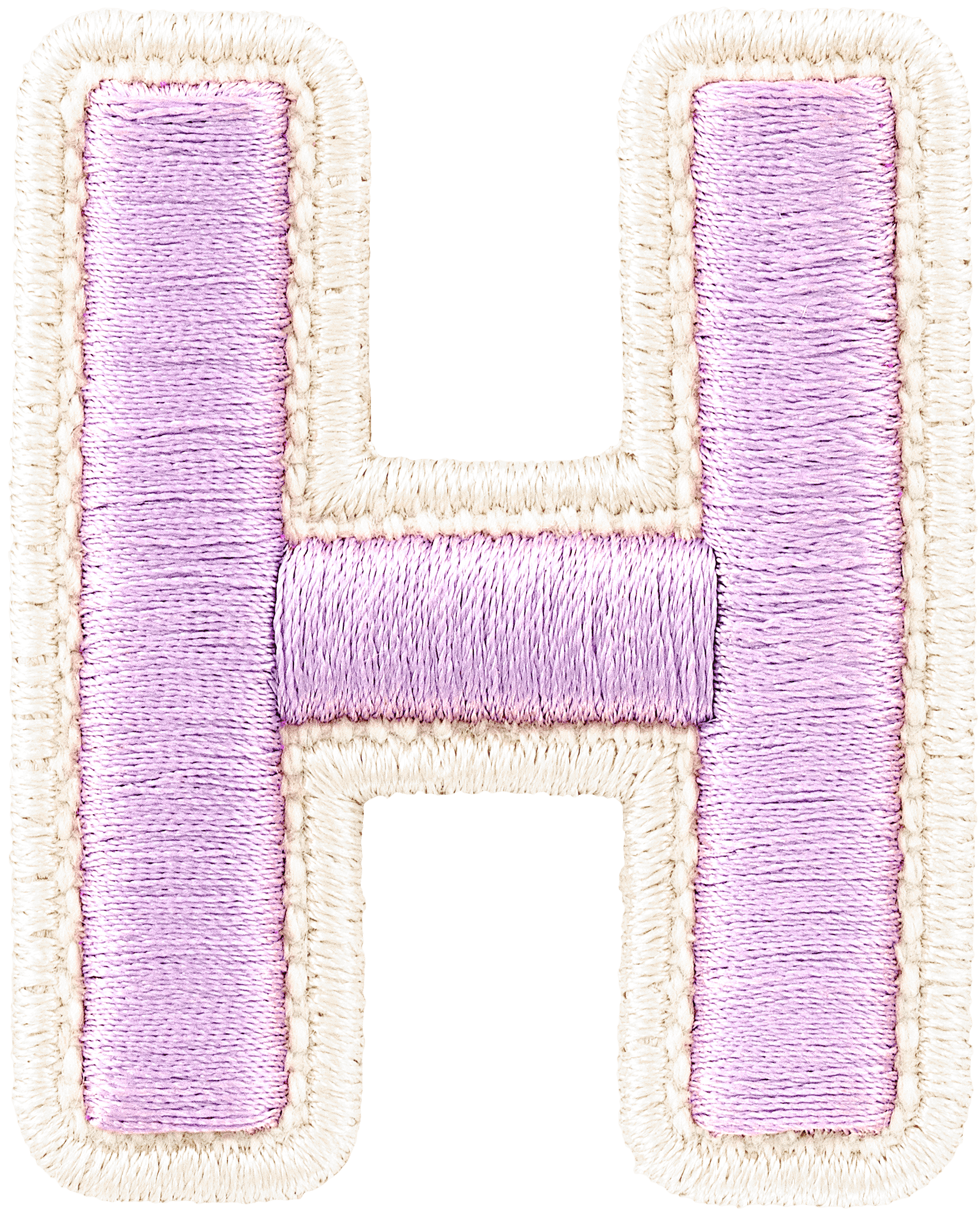 Grape Rolled Embroidery Letter Patch