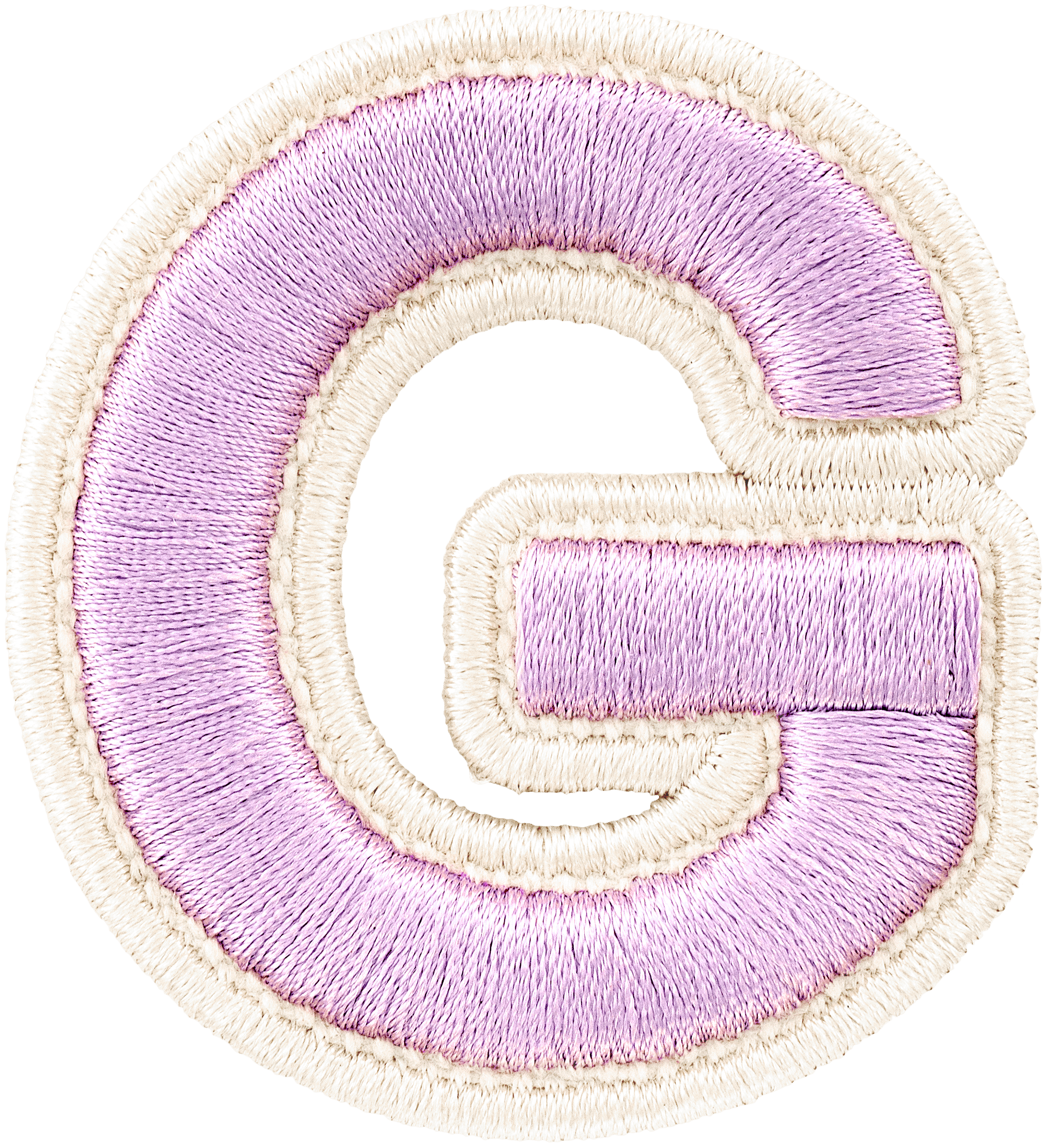 Grape Rolled Embroidery Letter Patch