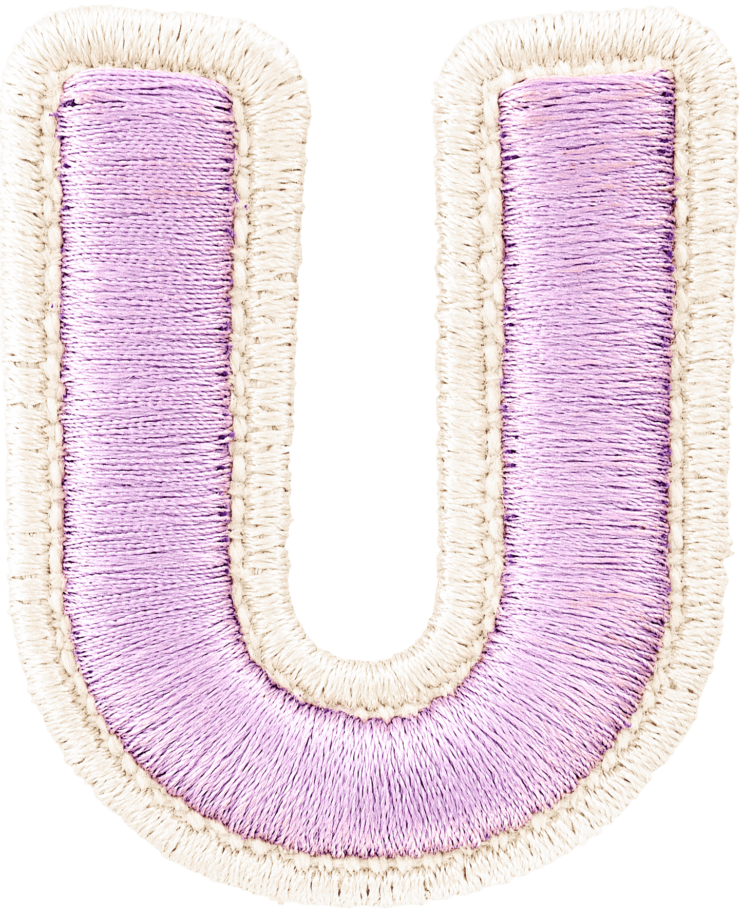 Grape Rolled Embroidery Letter Patch