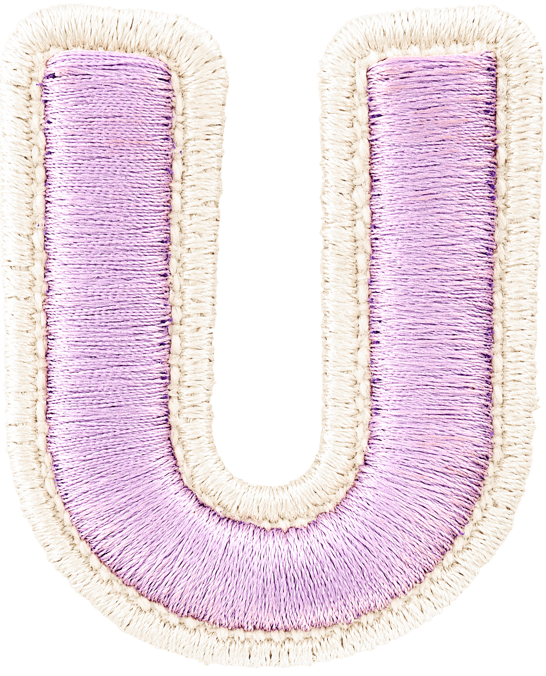 Grape Rolled Embroidery Letter Patch