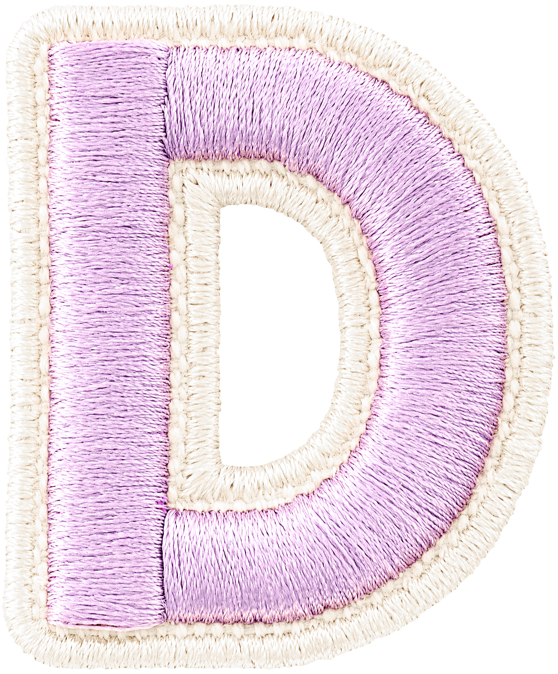 Grape Rolled Embroidery Letter Patch