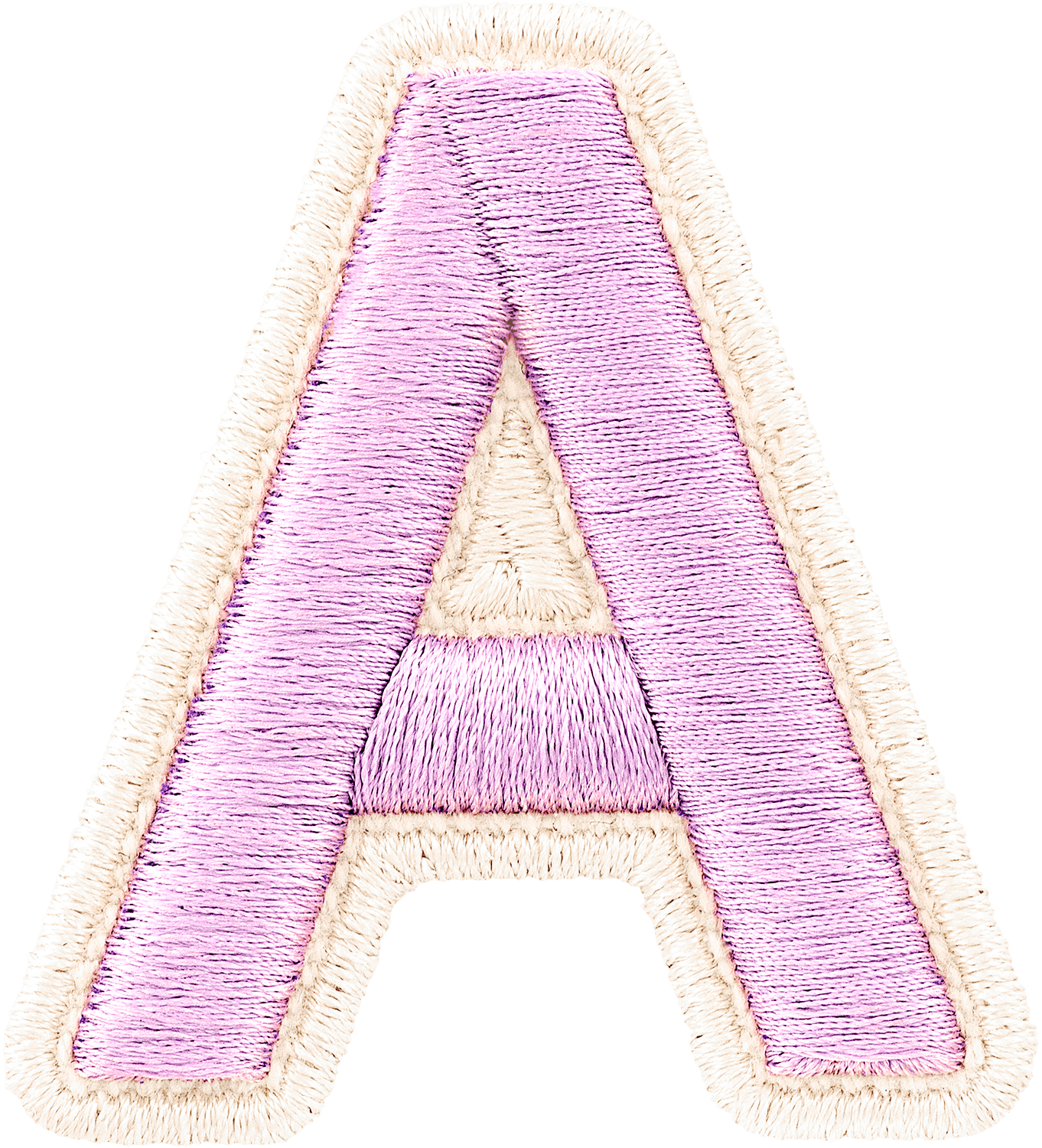 Grape Rolled Embroidery Letter Patch