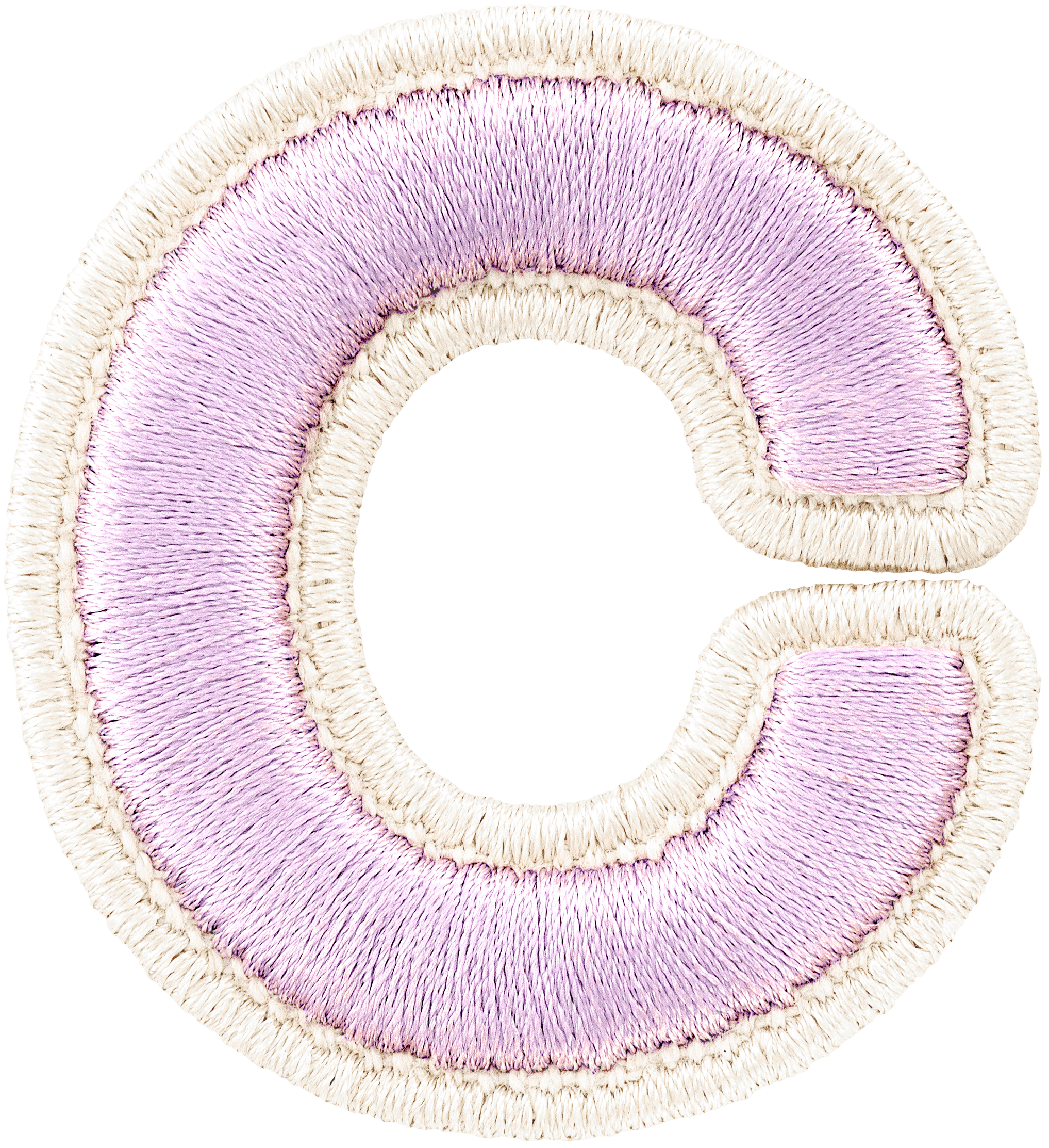 Grape Rolled Embroidery Letter Patch