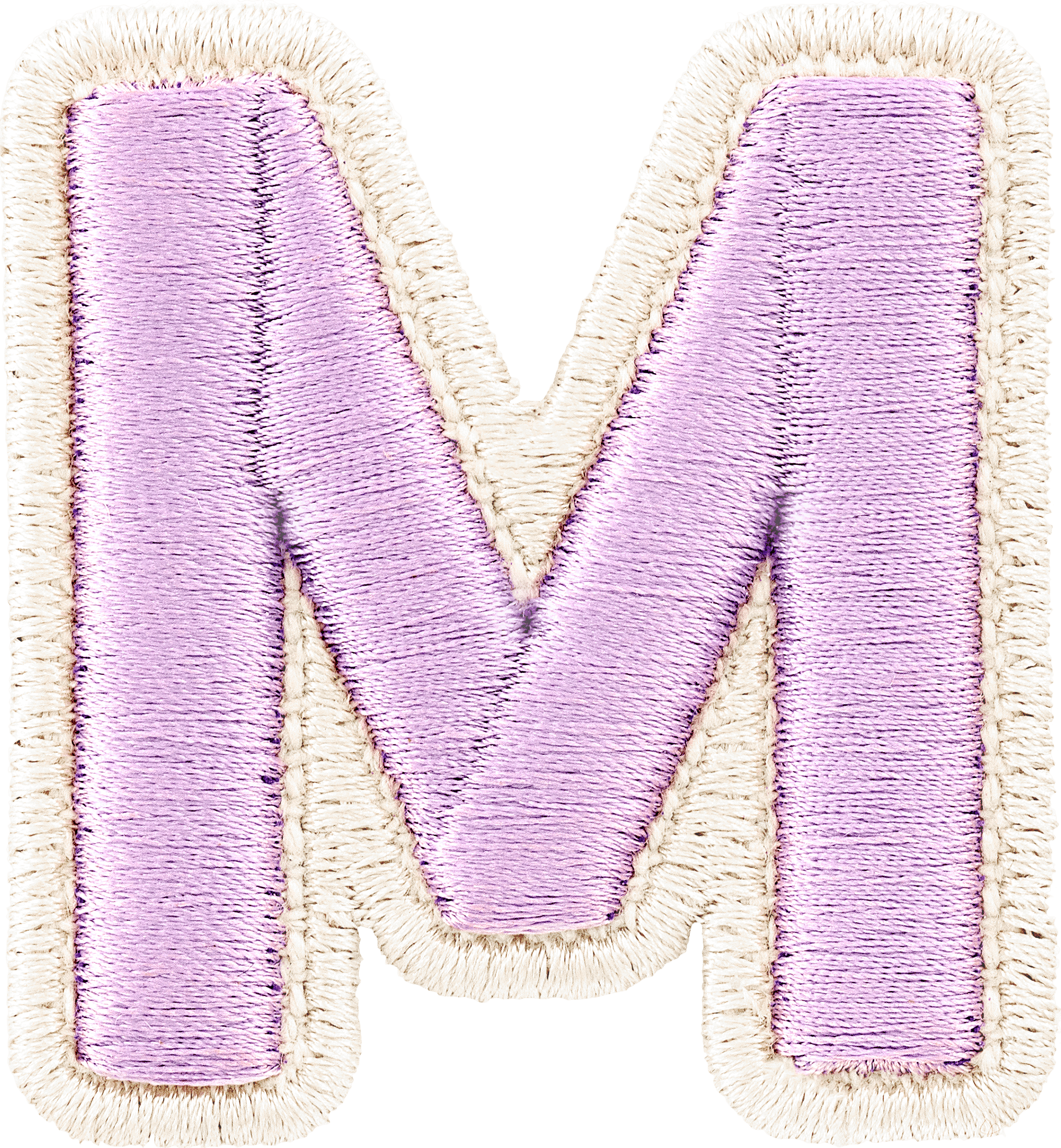 Grape Rolled Embroidery Letter Patch