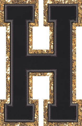 Jumbo Noir Glitter Varsity Letter Patch