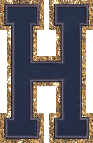 Jumbo Sapphire Glitter Varsity Letter Patch