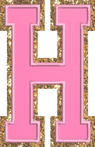 Jumbo Bubblegum Glitter Varsity Letter Patch