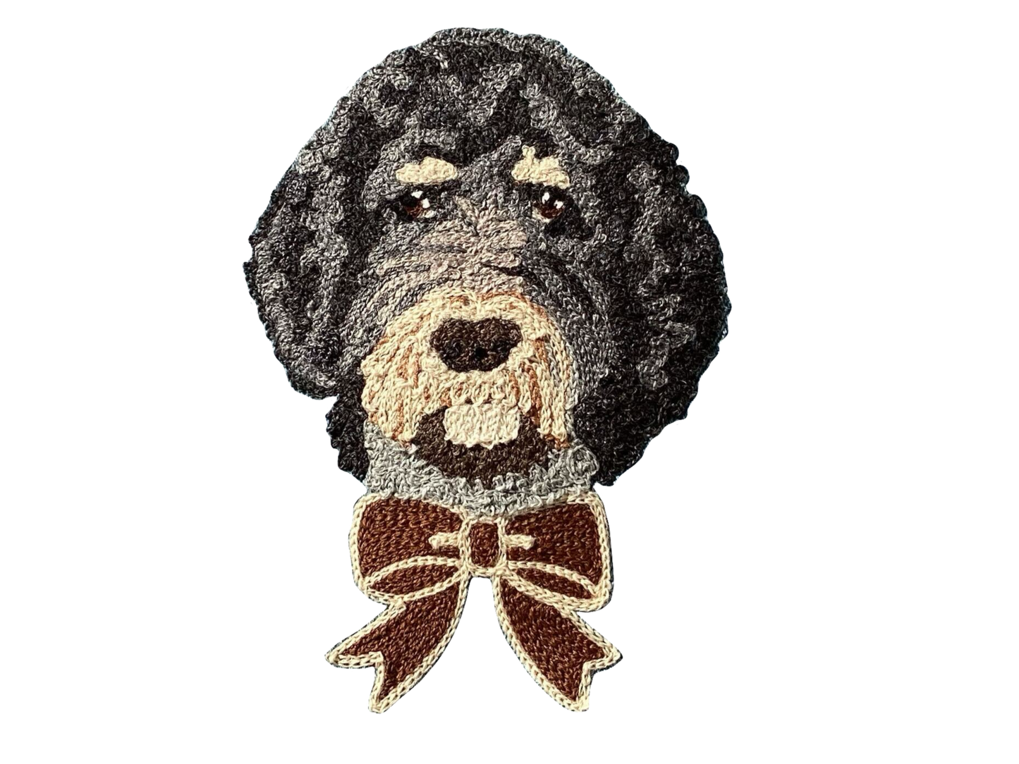 Custom Hand Embroidered Pet Face Scoop Tote Made with Liberty Fabric