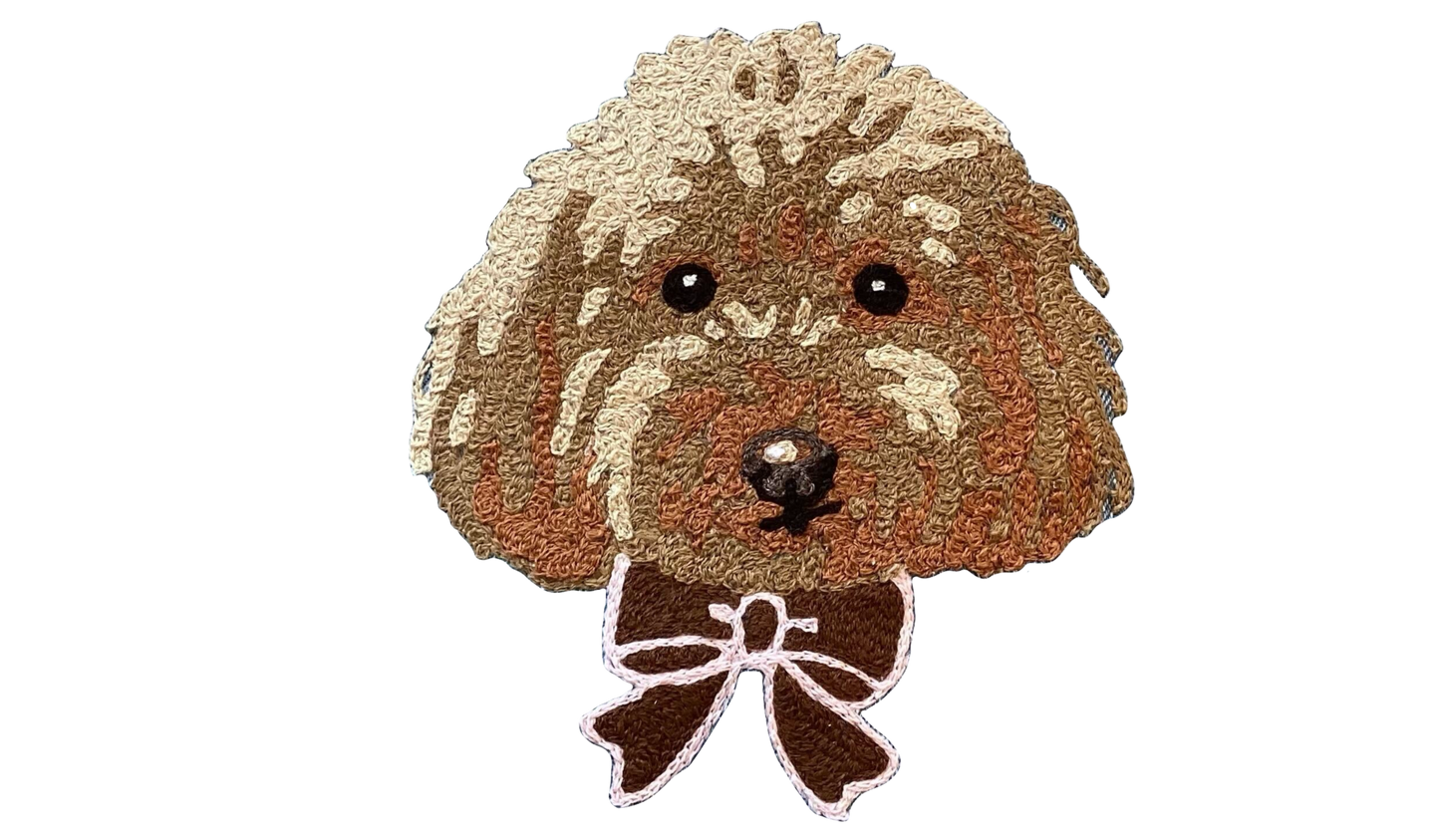 Custom Hand Embroidered Pet Face Scoop Tote Made with Liberty Fabric