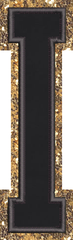 Jumbo Noir Glitter Varsity Letter Patch