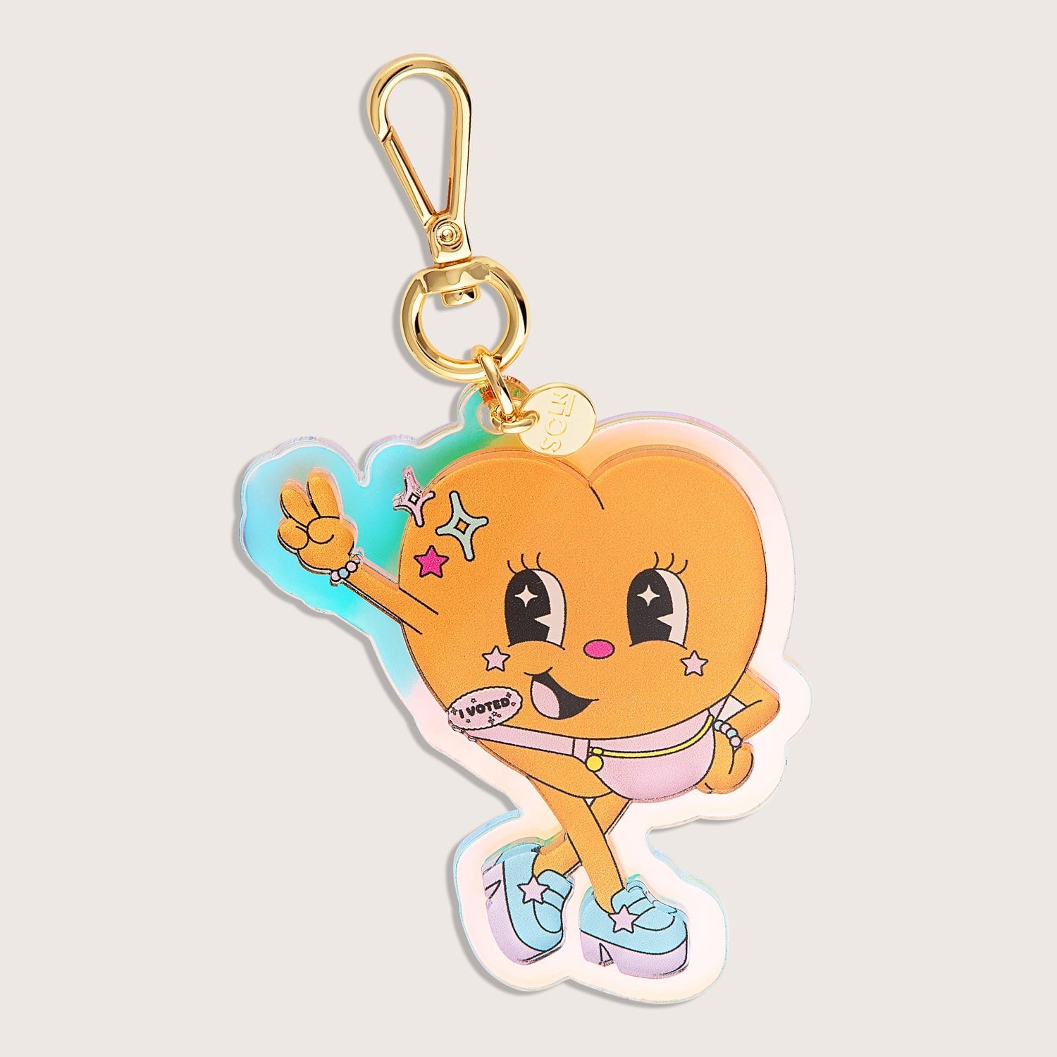 Orange Heart Voter Bag Charm