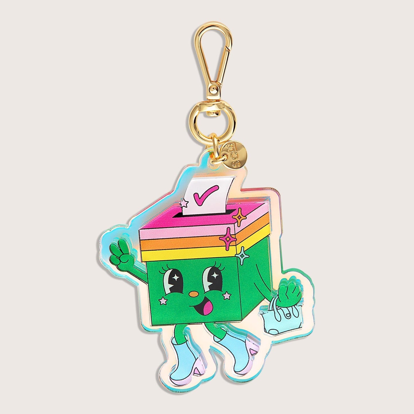 Green Ballot Box Bag Charm