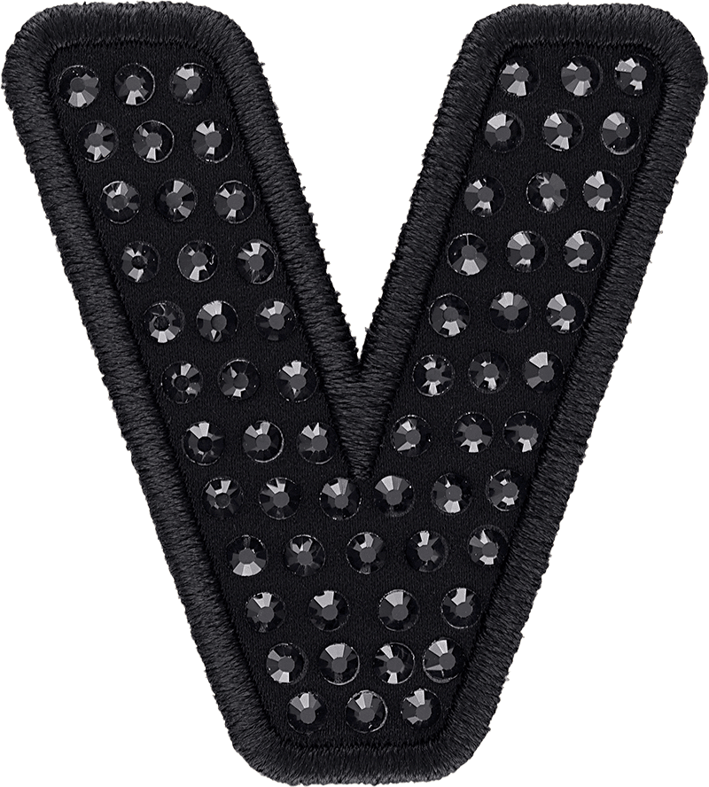 Noir Sparkle Letter Patch