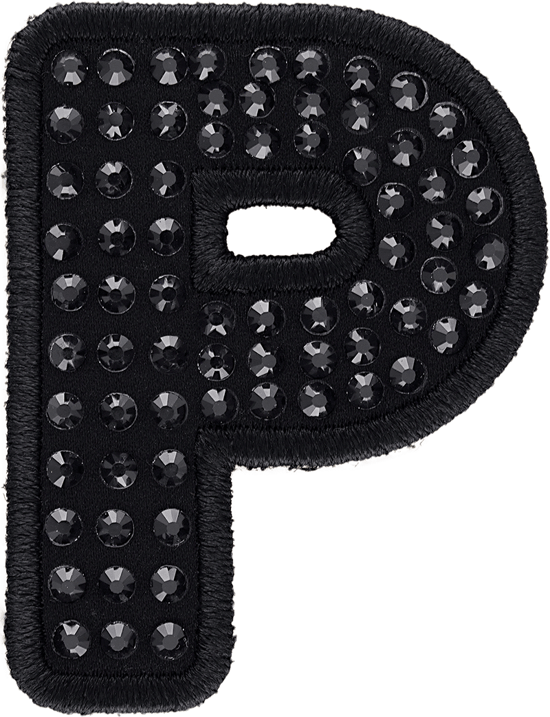 Noir Sparkle Letter Patch