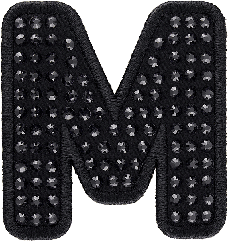 Noir Sparkle Letter Patch