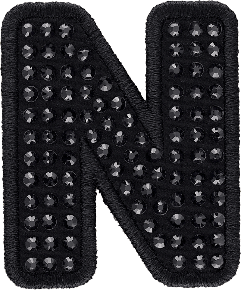 Noir Sparkle Letter Patch