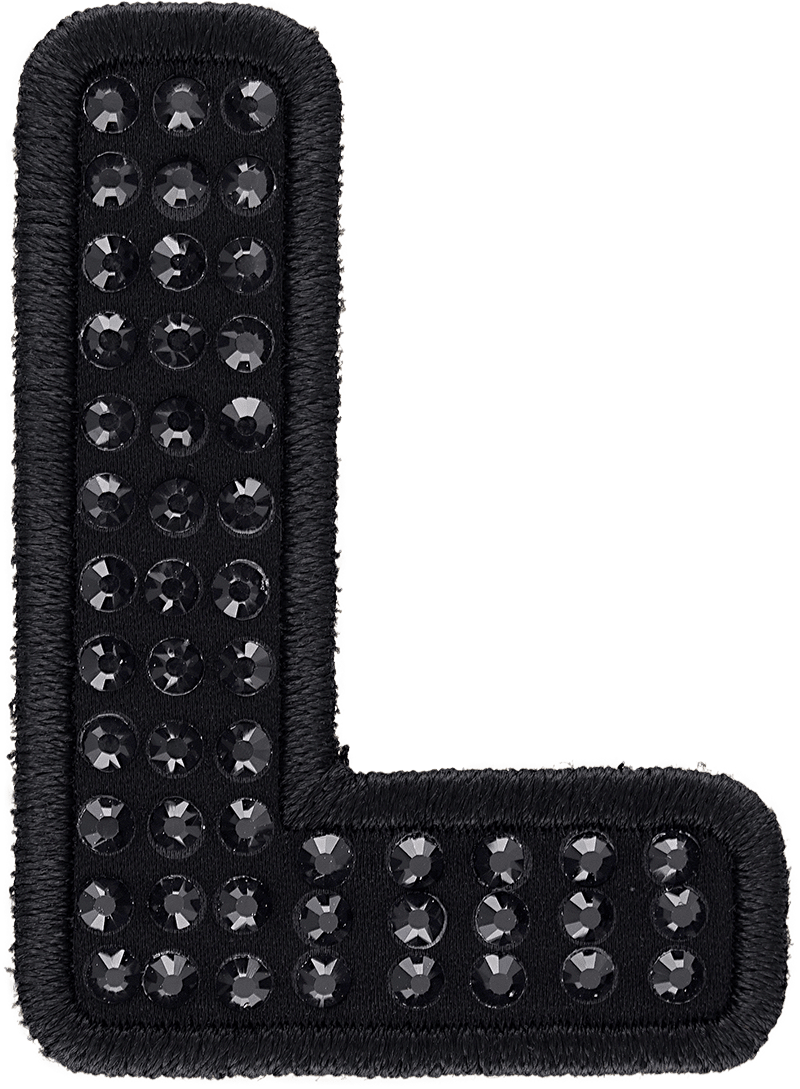 Noir Sparkle Letter Patch