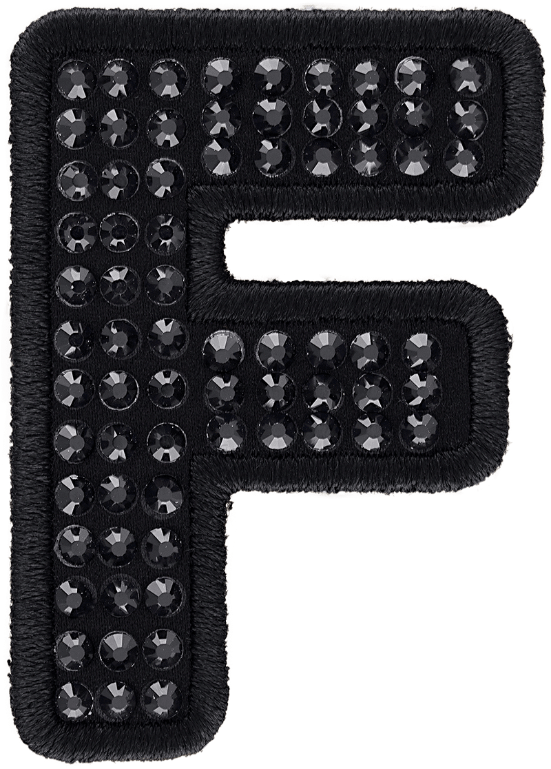 Noir Sparkle Letter Patch