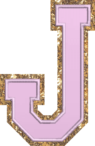 Jumbo Grape Glitter Varsity Letter Patch