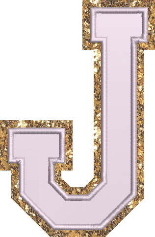 Jumbo Lilac Glitter Varsity Letter Patch