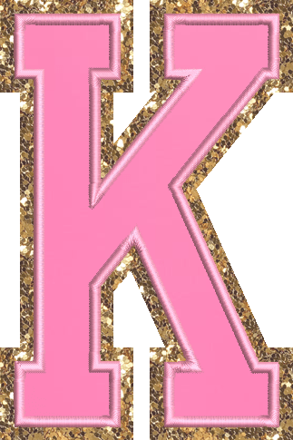 Jumbo Bubblegum Glitter Varsity Letter Patch