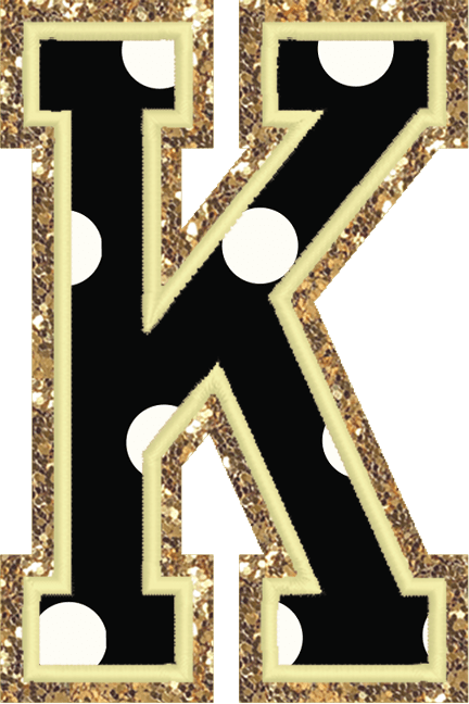 Jumbo Noir Dot Varsity Letter Patch - Stoney Clover Lane