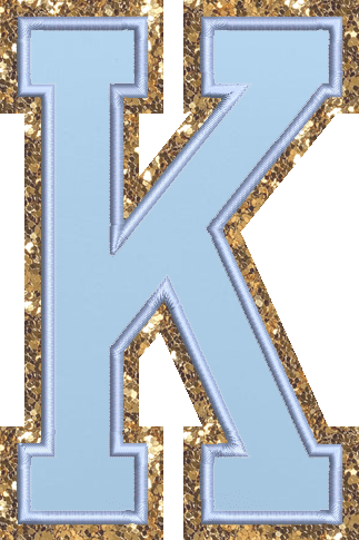 Jumbo Periwinkle Glitter Varsity Letter Patch