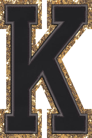 Jumbo Noir Glitter Varsity Letter Patch