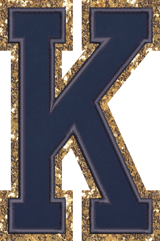 Jumbo Sapphire Glitter Varsity Letter Patch
