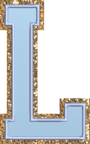 Jumbo Periwinkle Glitter Varsity Letter Patch