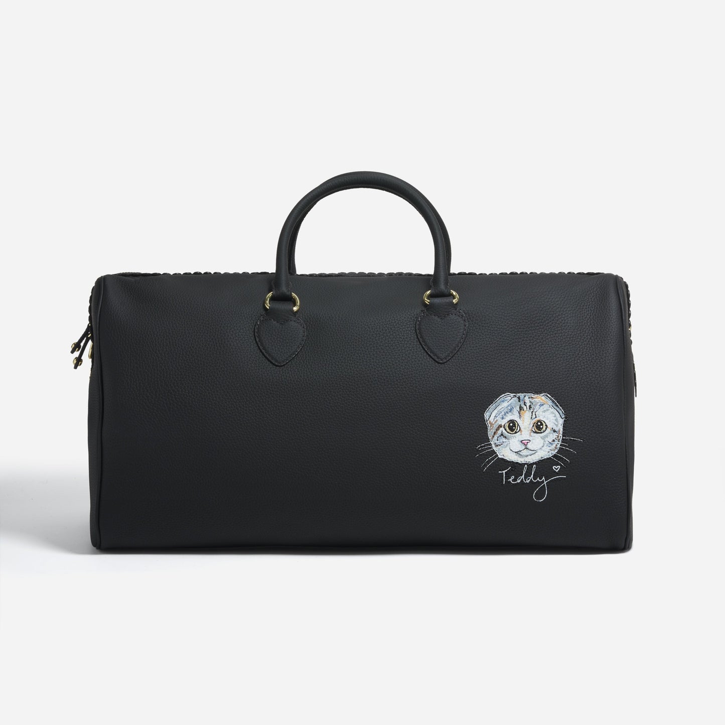 Custom Hand Painted Pet Face and Name Brighton Duffle Bag