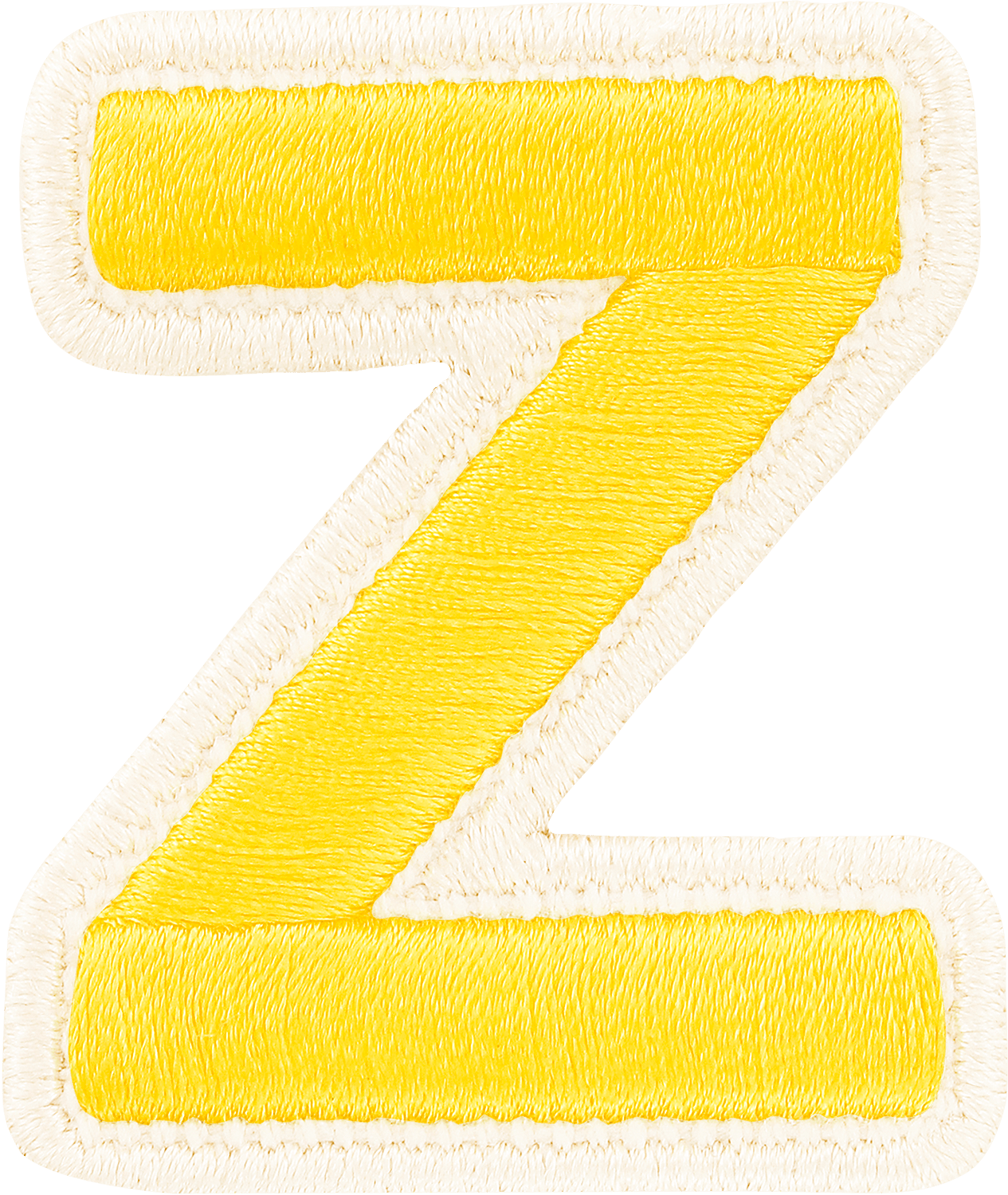 Lemon Rolled Embroidery Letter Patch