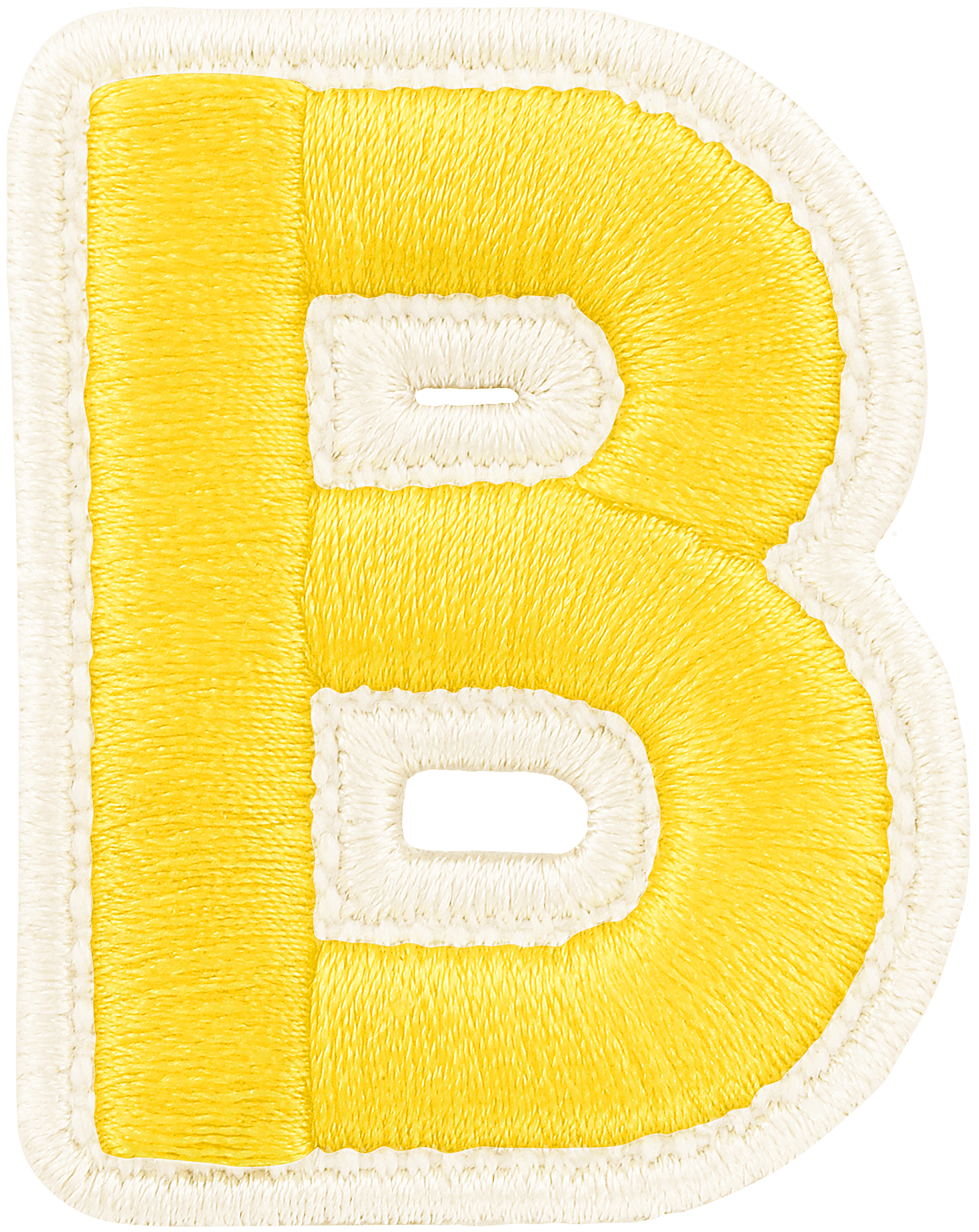 Lemon Rolled Embroidery Letter Patch