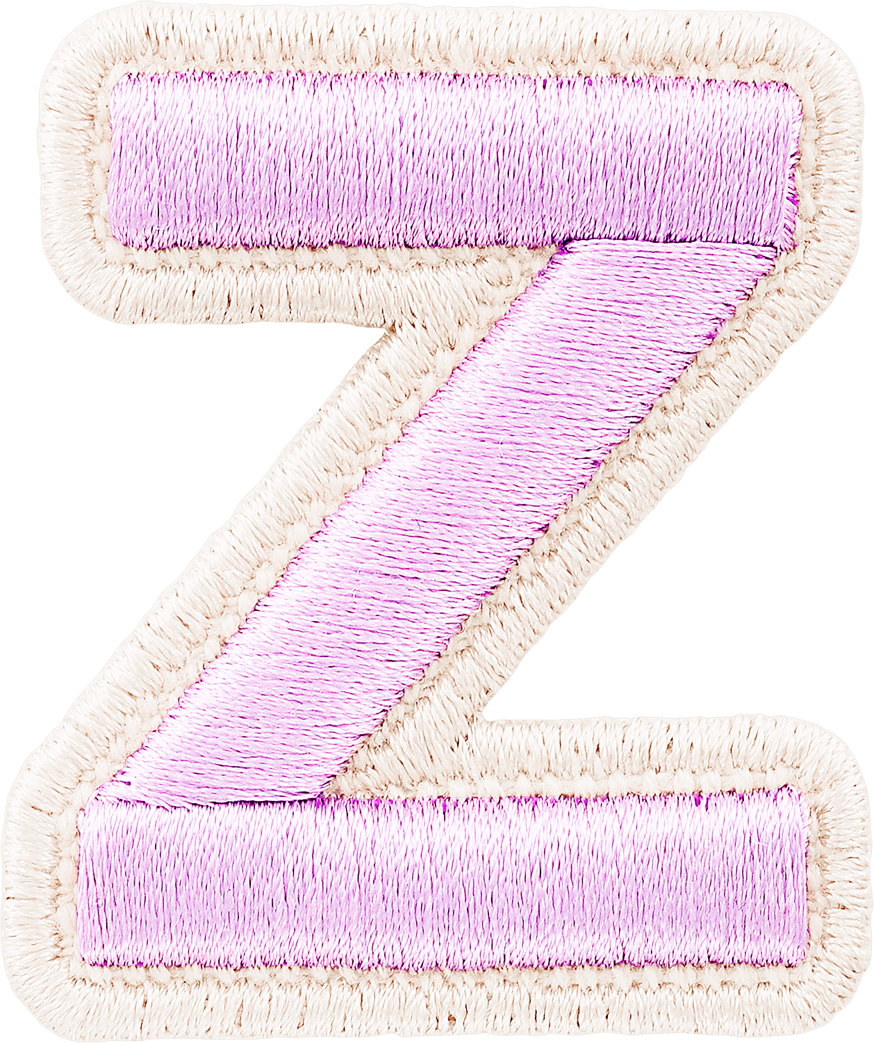 Lilac Rolled Embroidery Letter Patch