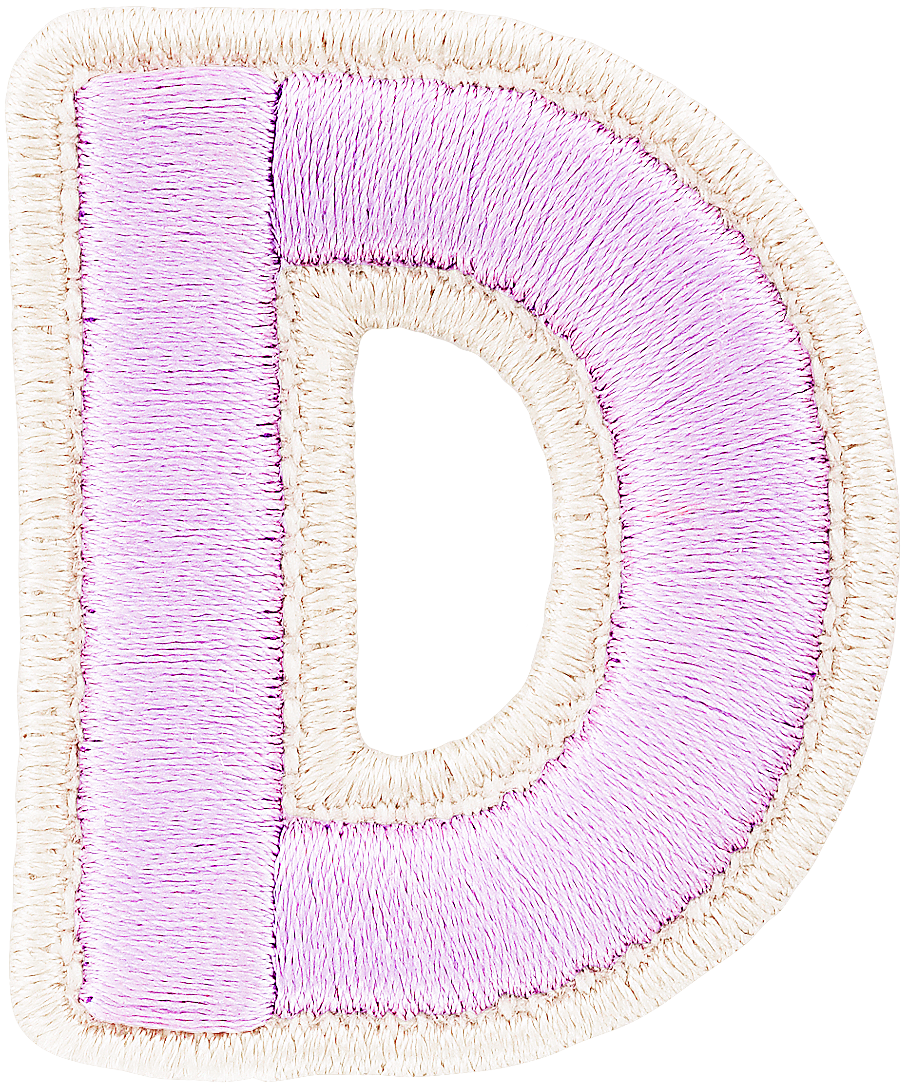 Lilac Rolled Embroidery Letter Patch