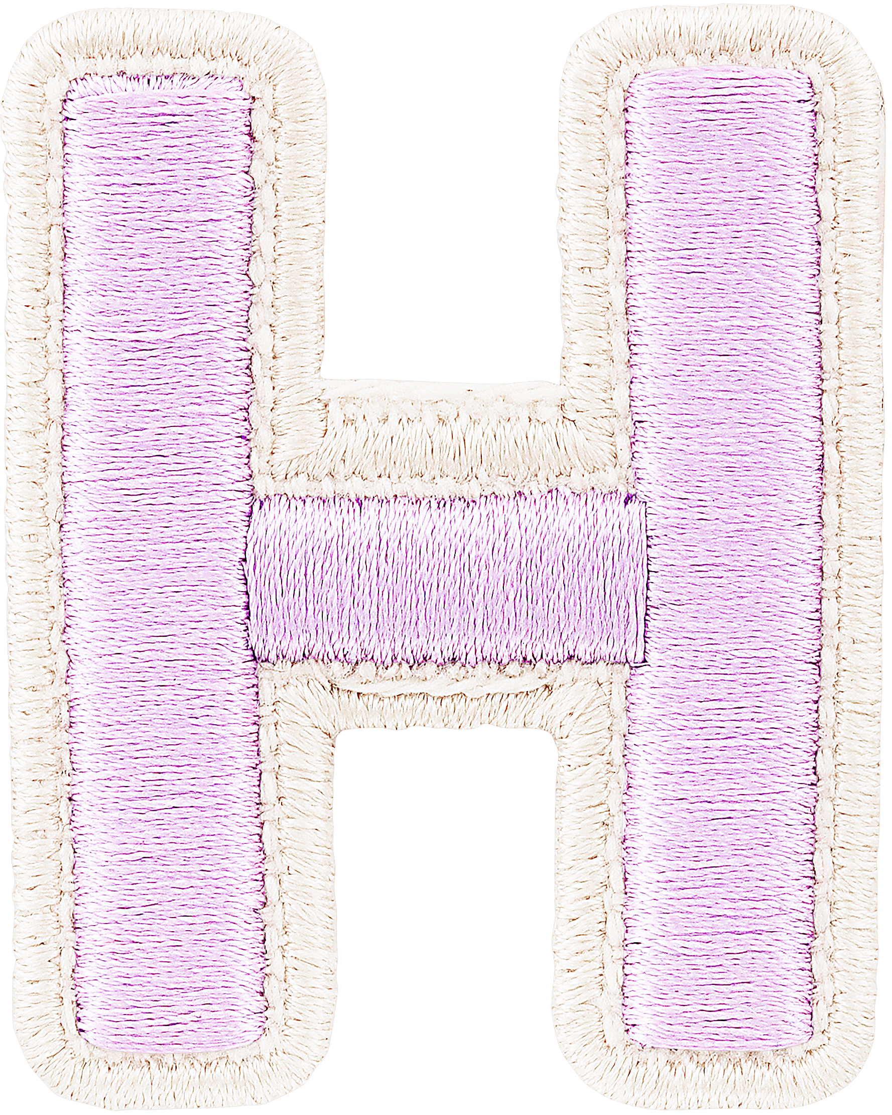 Lilac Rolled Embroidery Letter Patch
