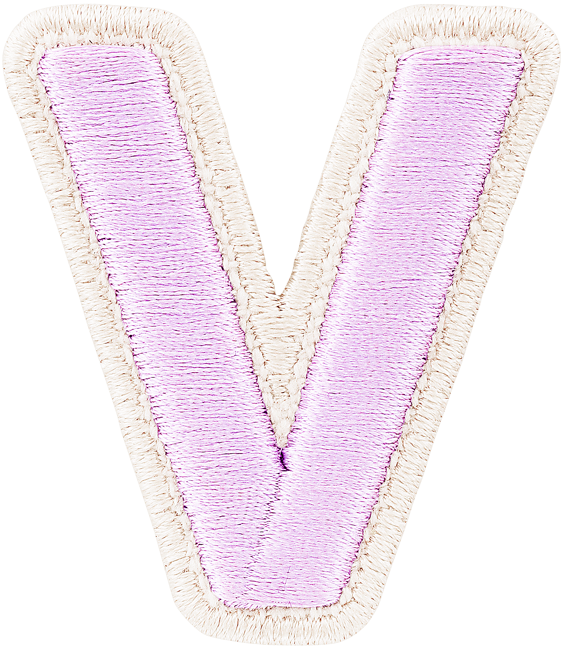 Lilac Rolled Embroidery Letter Patch
