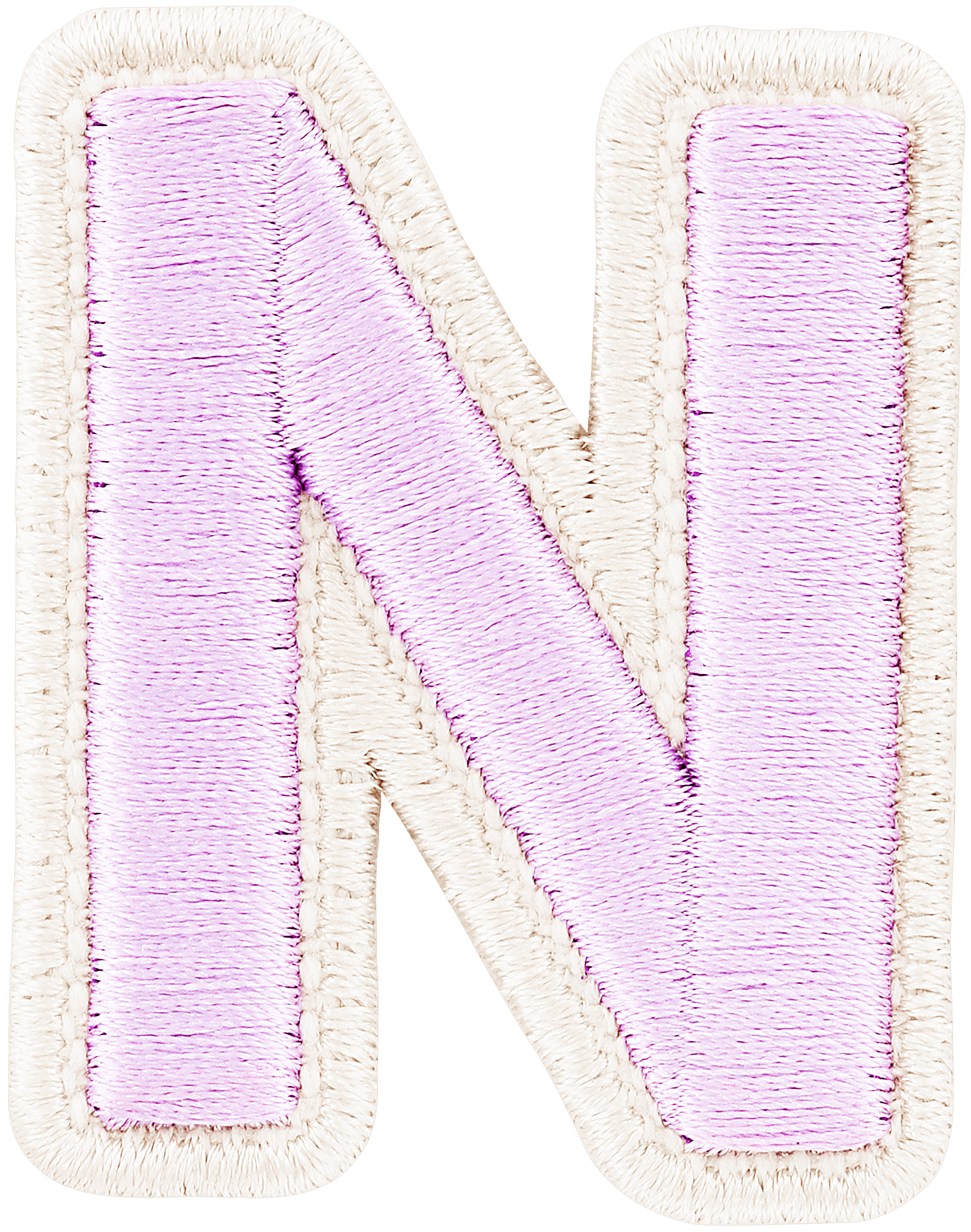 Lilac Rolled Embroidery Letter Patch