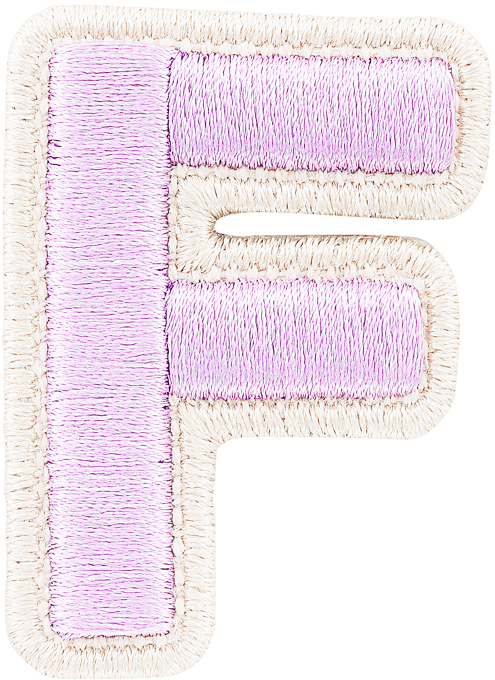 Lilac Rolled Embroidery Letter Patch