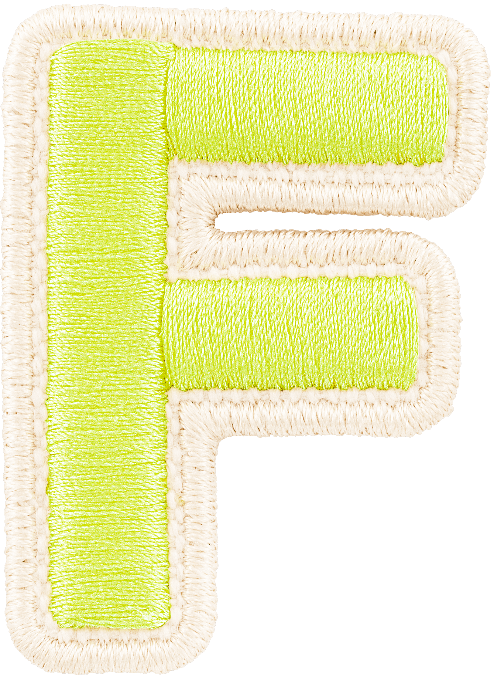 Lime Rolled Embroidery Letter Patch