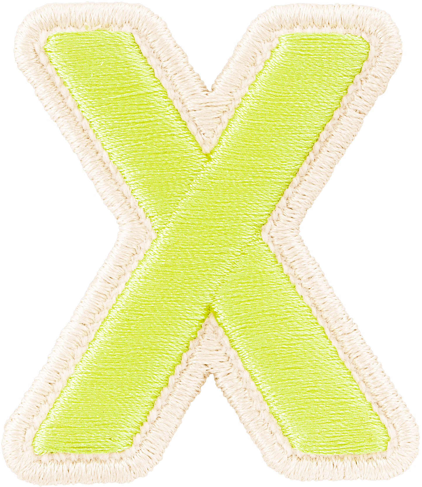 Lime Rolled Embroidery Letter Patch