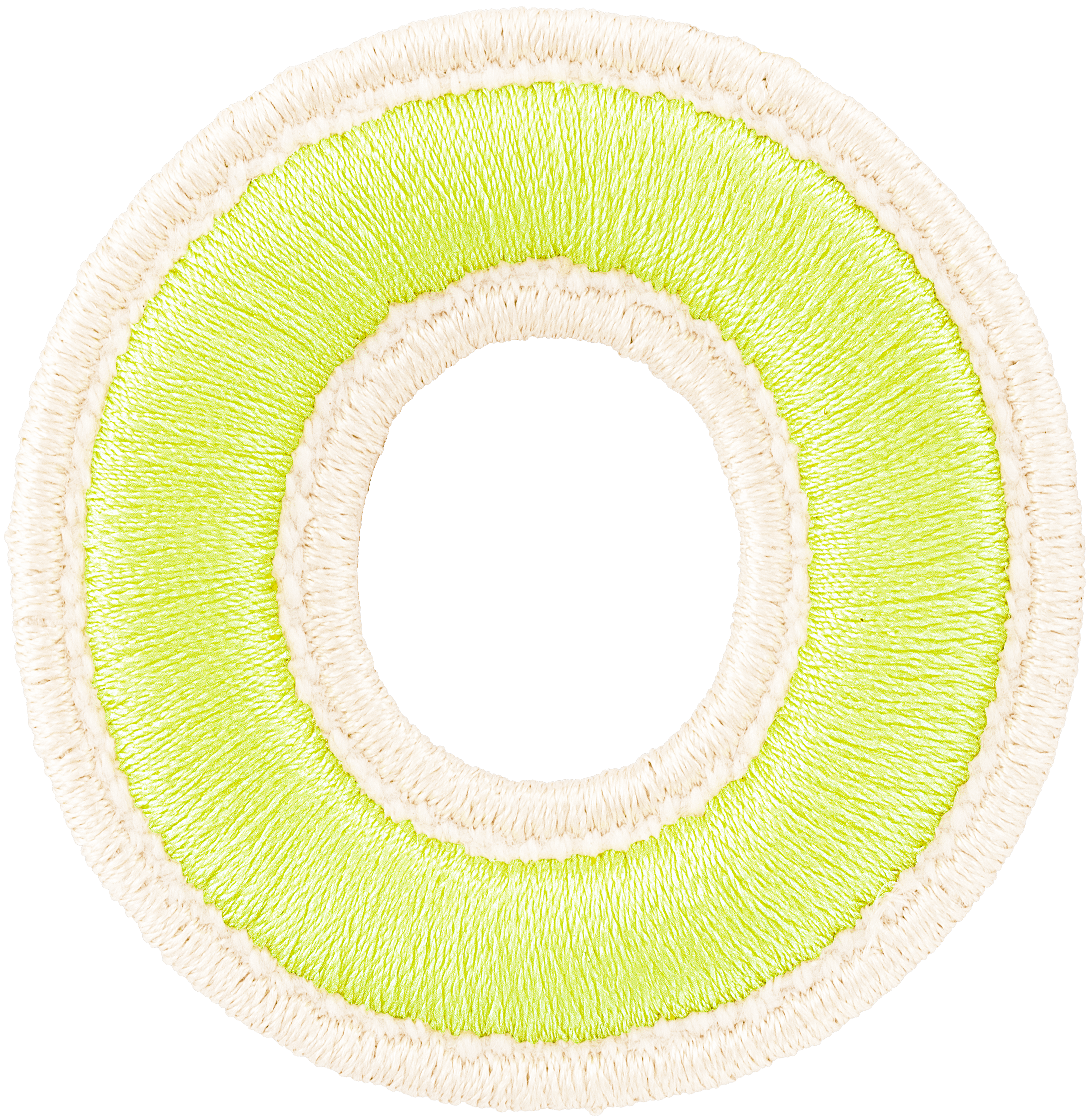 Lime Rolled Embroidery Letter Patch