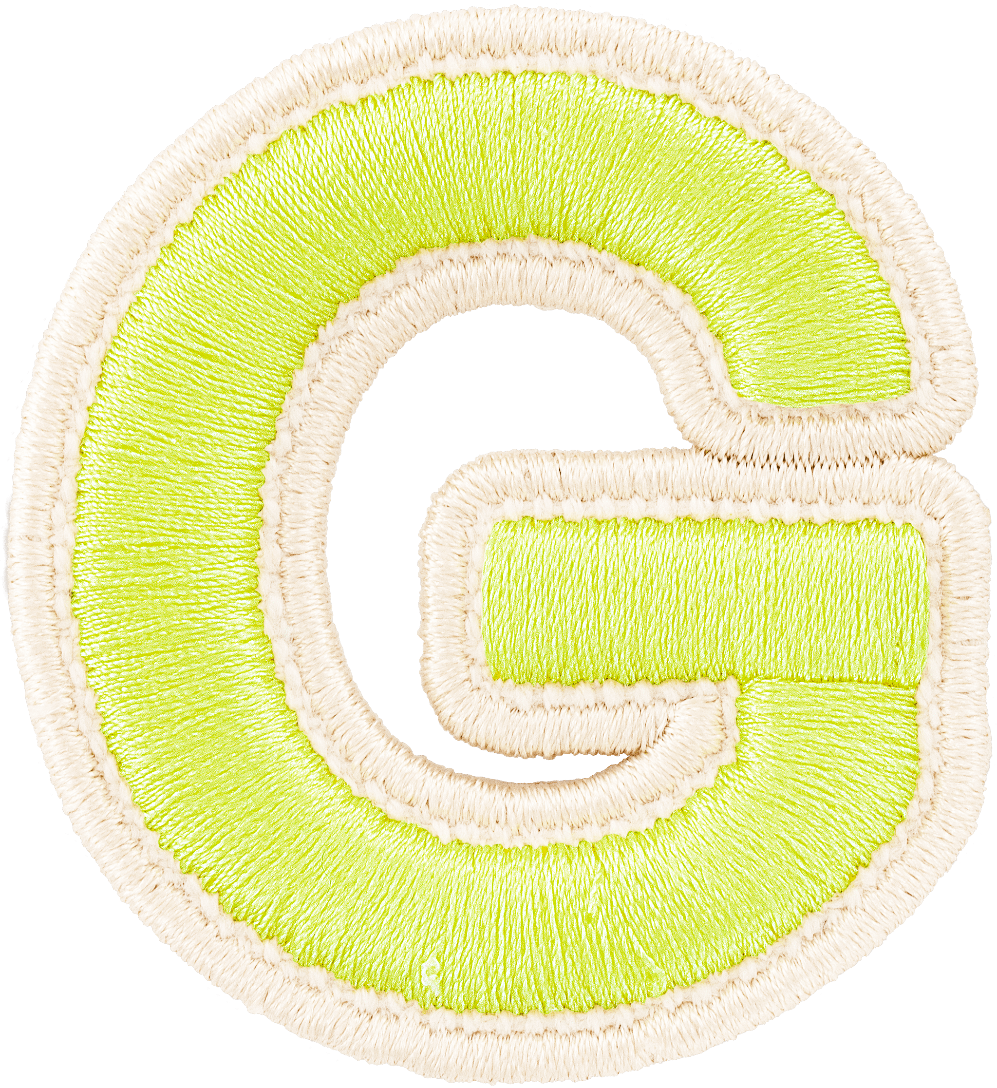 Lime Rolled Embroidery Letter Patch