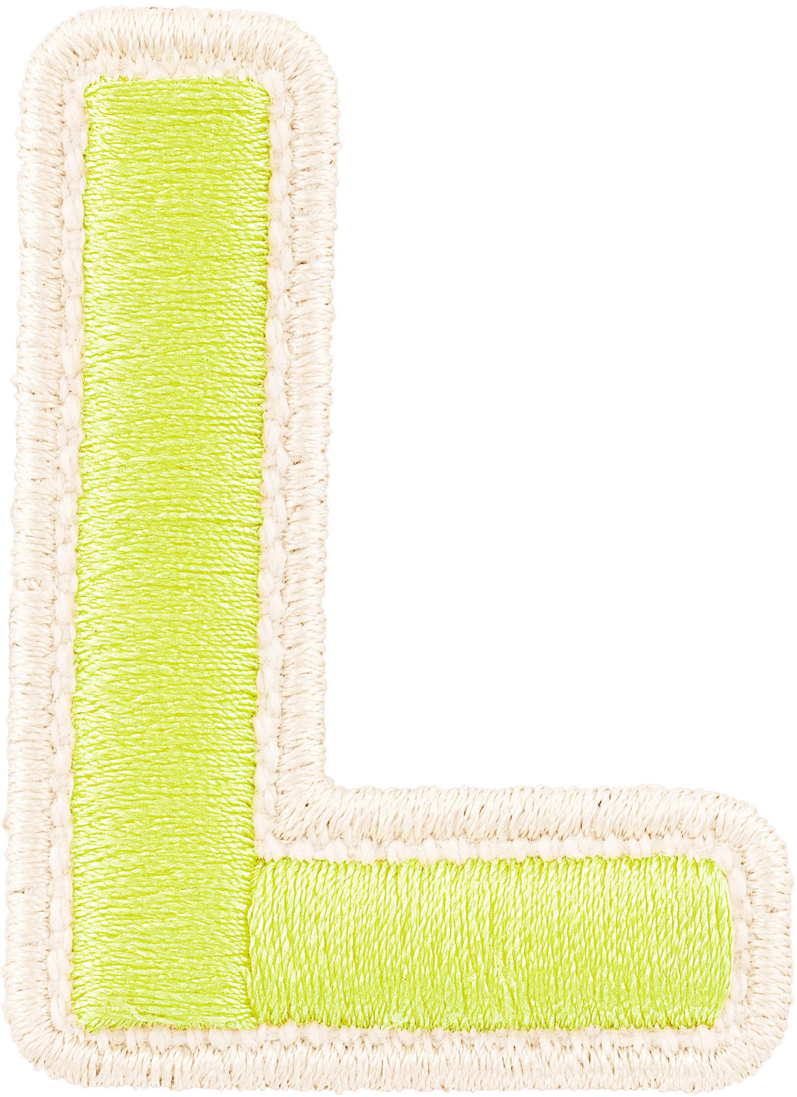 Lime Rolled Embroidery Letter Patch